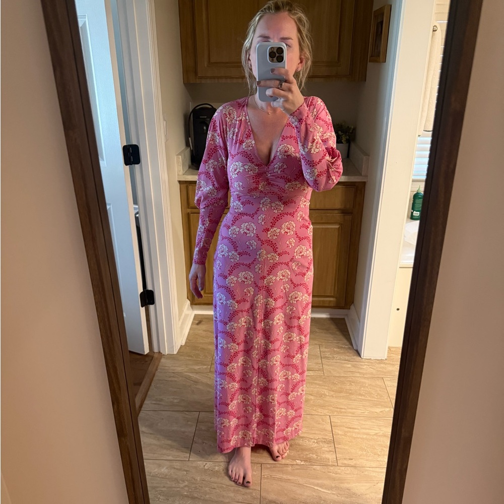 ALC Pink Floral Maxi Dress
